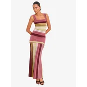 Lipsy Pletena obleka oliva/magenta/burgund/bela