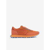 Orange mens sneakers with leather details Diesel Racer