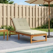 vidaXL Blazina za ležalnik GEMERT 100% poliester Krem 190 x 80 x 9 cm