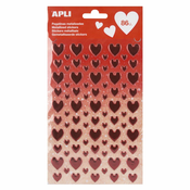 APLI Apli Nalepke metallic rdeča srca 1 set, (20393093)