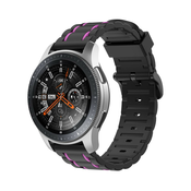 Silikonski remen BiColor za Samsung Galaxy Watch 3 45mm - crno-ljubicasti