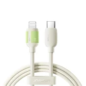 Joyroom Kabel USB-C – iPhone Lightning s fluorescenčnim koncem, 2 m, 30 W – bež