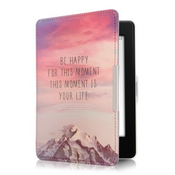 Preklopna futrola s dizajnom be happy za Amazon Kindle Paperwhite 3 - ružicasta