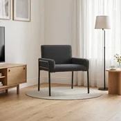 vidaXL Fotelj Temno siva Bouclé