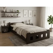 Ljubki dom Postelja Naomi povišana 90 x 200 cm oreh Posteljno dno: Lamelno posteljno dno, Vzmetnica: Vzmetnica Deluxe 10 cm