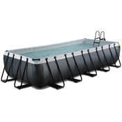Bazén s pieskovou filtráciou Black Leather pool Exit Toys ocelová konštrukcia 540*250*100 cm cierny od 6 rokov max 9 ludí ET30175320