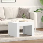 shumee vidaXL Klubska mizica, bela, 50x50x35 cm, material na osnovi lesa