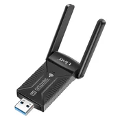LINQ LinQ, Omrežna kartica USB WiFi ključ 600Mbps in Bluetooth 5.4, dvojni pas, Črna, (5000220149)