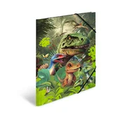 Herma mapa s klapo in elastiko Dino World, A3
