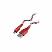 Transmedia Flexible red cable USB type A plug to Micro USB B plug, 1m