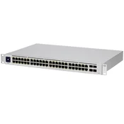 Ubiquiti USW-48-PoE, Layer 2 PoE switch, 32 x GbE PoE+, 16 x GbE ports, 4 x 1G SFP ports, 195W total PoE Power, Fanless, silent cooling, ESD/EMP prote