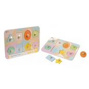 Sestavljanka/Puzzle board geometrijske oblike les v foliji 30x21cm 24m+