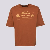 New Era T-Shirt Ne Heritage Patch Os None Moški Oblačila Majice 60435368 Rjava