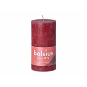 Bolsius Rustic Shine Cilinder 68x130mm Velvet Red, burgundska sveča