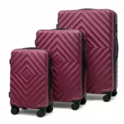 Set kofera 3u1 u bordo boji - Chevron dezen