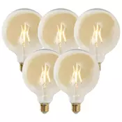 Set 5 E27 zatemnljivih LED žarnic G125 zlata 5W 450lm 2200K