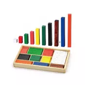 Viga Toys Izobraževalne lesene palice Matematične kocke Cuisenaire