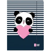 shumee Mapa z elastiko A4 ravna ljubezenska panda 300G