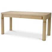 Casa Padrino luxury desk with 2 drawers beige/brass 160 x 60 x H. 76 cm - Office desk - Computer desk - Office furniture - Luxury furniture - Luxury furnishings - Luxury quality