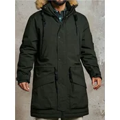 Sinsay - Puffer jakna s kapuljacom - pepaljasto zelena
