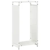 Vidaxl Stojalo za drva belo 44x28x90 cm hladno valjano jeklo