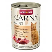 shumee ANIMONDA Carny Adult puranja piščančja jetra mačja hrana v pločevinki 400 g