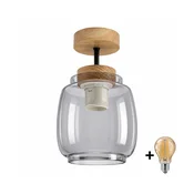 BRILAGI - LED Nadgradni plafonski luster R GLASS 1xE27/60W/230V precnik 26 cm hrast/zadimljena siva