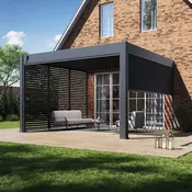Bioklimatska pergola Antares — Stenska/4 x 4/Antracit/Ročni