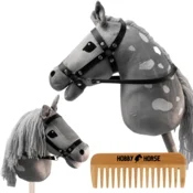 shumee KONJ ZA HOBI KONJ NA PALČKI KONJSKA GLAVA SIVA Z BELIM + GLENOVNIK [M-HOBBYHORSE7]