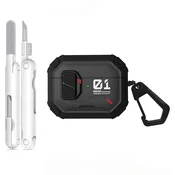 INF Magnetni ovitek proti udarcem s stojalom za AirPods 4, PC 360° Black, (5000323437)