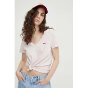 Pamucna majica Levis za žene, boja: ružicasta