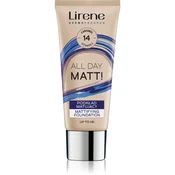 Lirene Nature Matte matirajoÄŤi fluidni tekoÄŤi puder za dolgoobstojen uÄŤinek odtenek 14 Caramel 30 ml