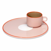 Komplet roza skodelice in podstavka Remember Greta, 250 ml