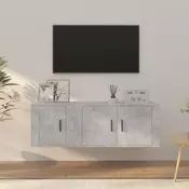 Vidaxl vidaXL Komplet 2 TV omaric, betonsko siva, material na osnovi lesa