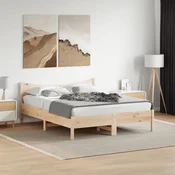 Posteljni okvir brez vzmetnice 150x200 cm trdna borovina