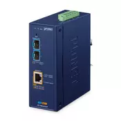 PLANET IP40 Industrial 2-Port omrežni medijski pretvornik Modra