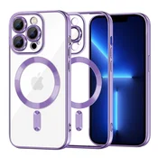 Ovitek Techsuit Luxury Crystal MagSafe za iPhone 13 Pro Max - light purple