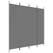Vidaxl Paravan 4-delni antracitna 200x200 cm blago