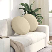 Jastucici za sjedenje 2 pcs Krema O50 x 19 cm tkanina