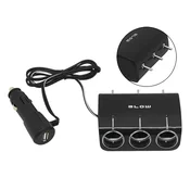 Blow 96-878# Razdelilnik vžigalnika 1x moški/3x ženski + USB, s stikali