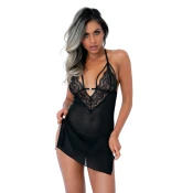Strappy čipkasti babydoll & string, S/M