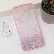 Maska Frame Glitter za iPhone 16 roze