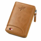Home & Marker Usnjena denarnica z zadrgo in RFID zaščito za kartice | ZIPPWAL Khaki, (5000375149)