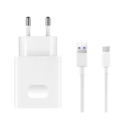 HUAWEI mrežni punjac s USB uticnicom, 22,5 W, brzi punjac + Type-C kabel, BIJELI