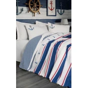 Lessentiel Maison set posteljine salamuri, 200x220 cm, bijelo-plava