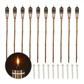 Northix 10 Pack 90 cm Brown Bamboo Garden Torch Outdoor Oil Set