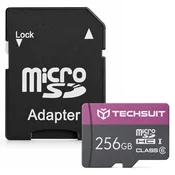 Pomnilniška kartica Techsuit THCM27 MicroSDHC Class 6 256GB z adapterjem - vijoličen