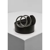 Belt with ring buckle black/silver