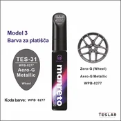 Korekturni svinčnik za Tesla platišča in pokrove – 12 ml – Barva vozila: TES-31 Aero-G Metallic