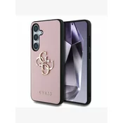 Guess PU Grained 4G Metal Logo Zadní Kryt pro Samsung Galaxy S25 Pink Ovitek za telefon Vijolična